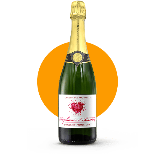 Etiquette bouteille vin ou champagne personnalisable pour annonce mariage -  Lachouettemauve